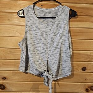 Zyia Athletic Gray Sleeveless Tie-Front Top XL